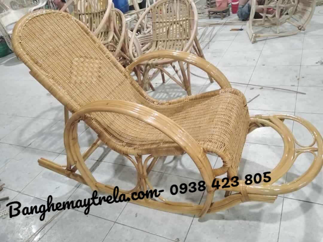 Ghế bập bênh thư giãn đan kín mây tre